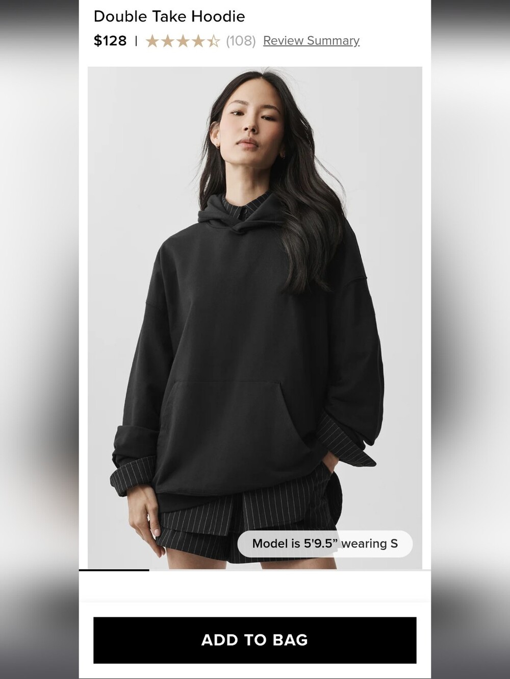 Alo Black Double Take Hoodie